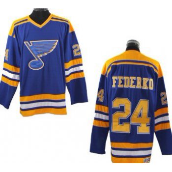 St. Louis Blues #24 Bernie Federko Blue Throwback CCM Jersey