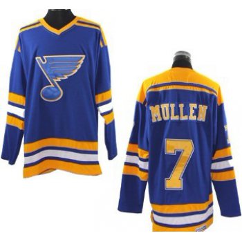 St. Louis Blues #7 Joe Mullen Blue Throwback CCM Jersey