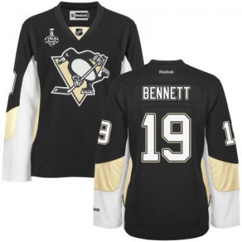 Women's Pittsburgh Penguins #19 Beau Bennett Black Team Color 2017 Stanley Cup NHL Finals Patch Jersey