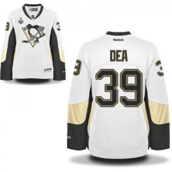 Women's Pittsburgh Penguins #39 Jean-Sebastien Dea White Road 2017 Stanley Cup NHL Finals Patch Jersey