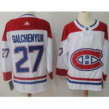 Adidas Canadiens #27 Alex Galchenyuk White Road Authentic Stitched NHL Jersey