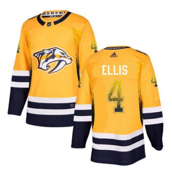 Men's Nashville Predators #4 Ryan Ellis Gold Drift Fashion Adidas Jersey