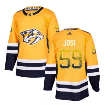 Men's Nashville Predators #59 Roman Josi Gold Drift Fashion Adidas Jersey