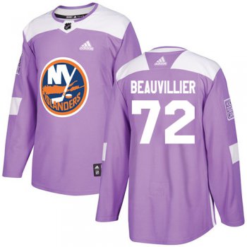 Adidas Islanders #72 Anthony Beauvillier Purple Authentic Fights Cancer Stitched NHL Jersey