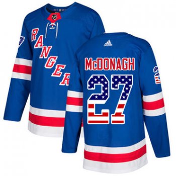 Adidas Rangers #27 Ryan McDonagh Royal Blue Home Authentic USA Flag Stitched NHL Jersey