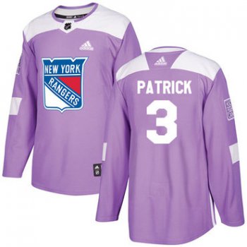 Adidas Rangers #3 James Patrick Purple Authentic Fights Cancer Stitched NHL Jersey