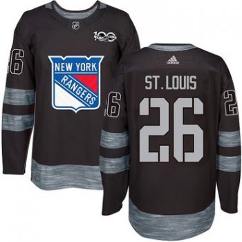 Men's York Rangers #26 Martin St.Louis Black 1917-2017 100th Anniversary Stitched NHL Jersey