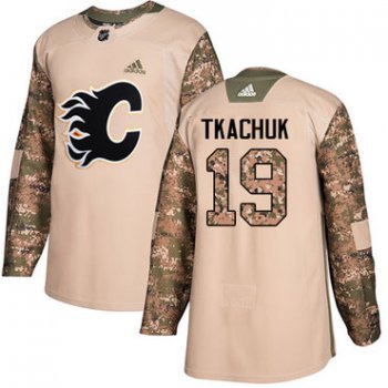 Adidas Flames #19 Matthew Tkachuk Camo Authentic 2017 Veterans Day Stitched NHL Jersey