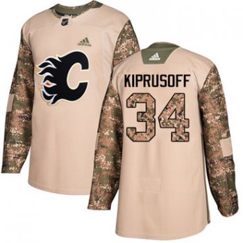 Adidas Flames #34 Miikka Kiprusoff Camo Authentic 2017 Veterans Day Stitched NHL Jersey