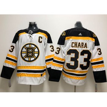 Adidas Boston Bruins #33 Zdeno Chara White Road Authentic Stitched NHL Jersey