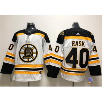 Adidas Boston Bruins #40 Tuukka Rask White Road Authentic Stitched NHL Jersey