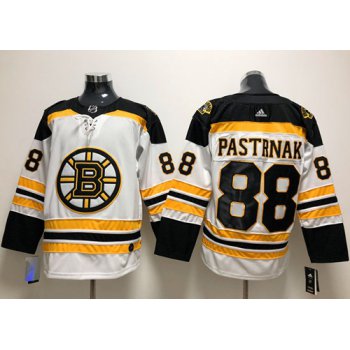 Adidas Boston Bruins #88 David Pastrnak White Road Authentic Stitched NHL Jersey