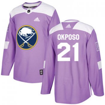 Adidas Sabres #21 Kyle Okposo Purple Authentic Fights Cancer Stitched NHL Jersey