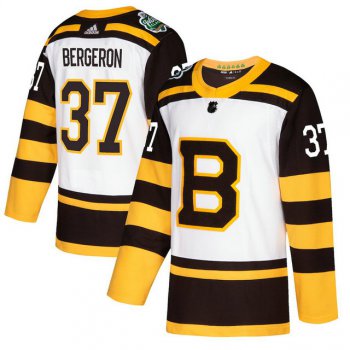 Men's Boston Bruins #37 Patrice Bergeron adidas 2019 Winter Classic Authentic Player White Jersey