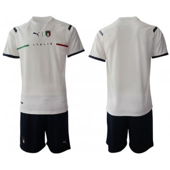 Men 2020-2021 European Cup Italy away white blank Soccer Jersey