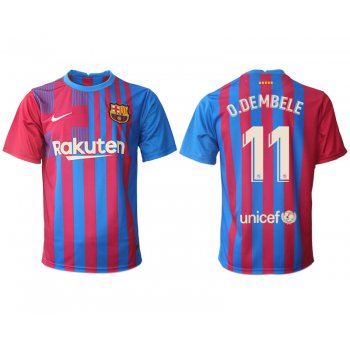 Men 2021-2022 Club Barcelona home aaa version red 11 Nike Soccer Jerseys