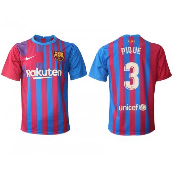 Men 2021-2022 Club Barcelona home aaa version red 3 Nike Soccer Jerseys