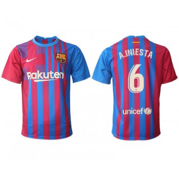 Men 2021-2022 Club Barcelona home aaa version red 6 Nike Soccer Jerseys