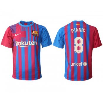 Men 2021-2022 Club Barcelona home aaa version red 8 Nike Soccer Jerseys