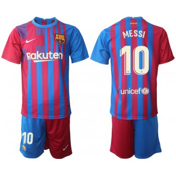 Men 2021-2022 Club Barcelona home red 10 Nike Soccer Jersey