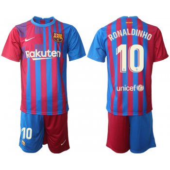 Men 2021-2022 Club Barcelona home red 10 Nike Soccer Jerseys