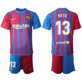 Men 2021-2022 Club Barcelona home red 13 Nike Soccer Jerseys