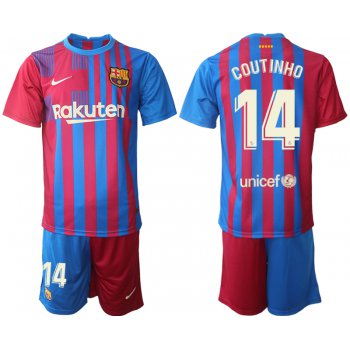 Men 2021-2022 Club Barcelona home red 14 Nike Soccer Jersey