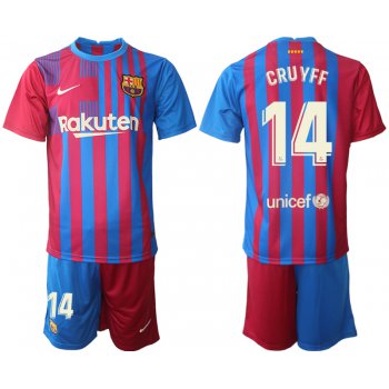 Men 2021-2022 Club Barcelona home red 14 Nike Soccer Jerseys