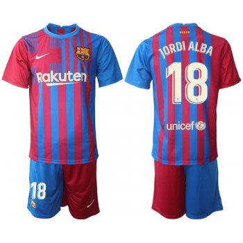 Men 2021-2022 Club Barcelona home red 18 Nike Soccer Jerseys