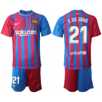 Men 2021-2022 Club Barcelona home red 21 Nike Soccer Jerseys