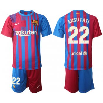 Men 2021-2022 Club Barcelona home red 22 Nike Soccer Jerseys