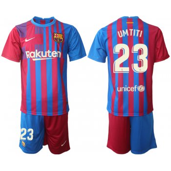 Men 2021-2022 Club Barcelona home red 23 Nike Soccer Jerseys