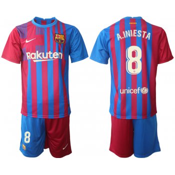 Men 2021-2022 Club Barcelona home red 8 Nike Soccer Jersey