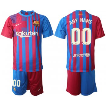 Men 2021-2022 Club Barcelona home red customized Nike Soccer Jerseys