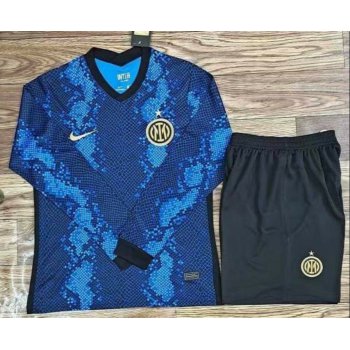 Men 2021-2022 Club Inter Milan home blue blank Nike Soccer long sleeve Jersey