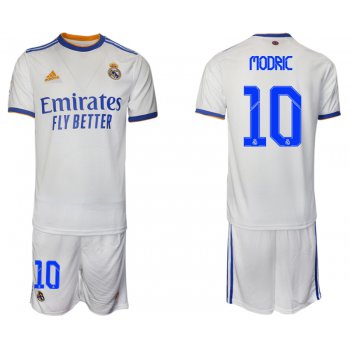 Men 2021-2022 Club Real Madrid home white 10 Soccer Jerseys