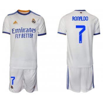 Men 2021-2022 Club Real Madrid home white 7 Soccer Jerseys1