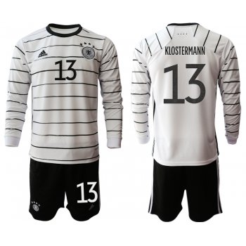 Men 2021 European Cup Germany home white Long sleeve 13 Soccer Jersey1