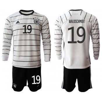 Men 2021 European Cup Germany home white Long sleeve 19 Soccer Jersey