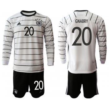 Men 2021 European Cup Germany home white Long sleeve 20 Soccer Jersey