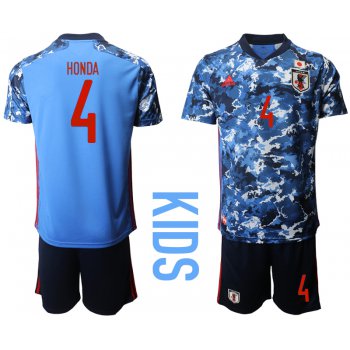 Youth 2020-2021 Season National team Japan home blue 4 Soccer Jersey