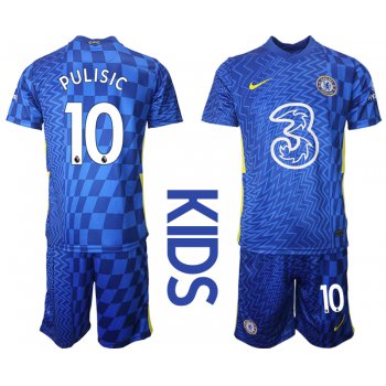 Youth 2021-2022 Club Chelsea FC home blue 10 Nike Soccer Jerseys