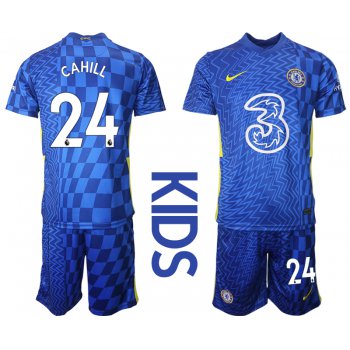 Youth 2021-2022 Club Chelsea FC home blue 24 Nike Soccer Jersey