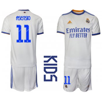 Youth 2021-2022 Club Real Madrid home white 11 Soccer Jerseys