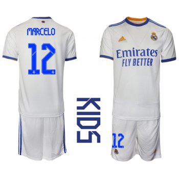 Youth 2021-2022 Club Real Madrid home white 12 Soccer Jerseys