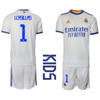 Youth 2021-2022 Club Real Madrid home white 1 Soccer Jerseys