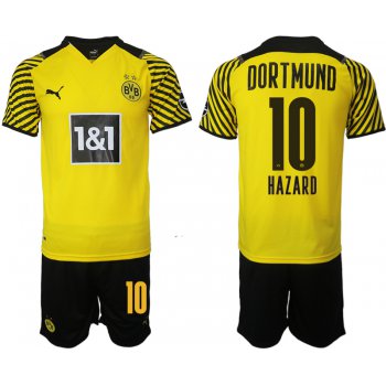 Men 2021-2022 Club Borussia Dortmund home 10 yellow Soccer Jersey