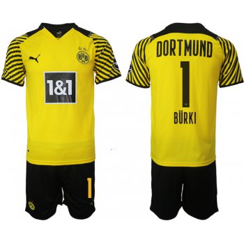 Men 2021-2022 Club Borussia Dortmund home 1 yellow Soccer Jersey