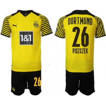 Men 2021-2022 Club Borussia Dortmund home 26 yellow Soccer Jersey