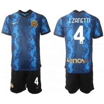 Men 2021-2022 Club Inter Milan home blue 4 Nike Soccer Jersey